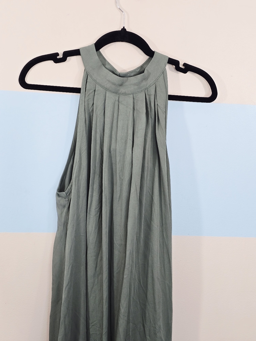Kirundo Sage Green High-Low Halter Flowy Midi Dress - Picture 4 of 9